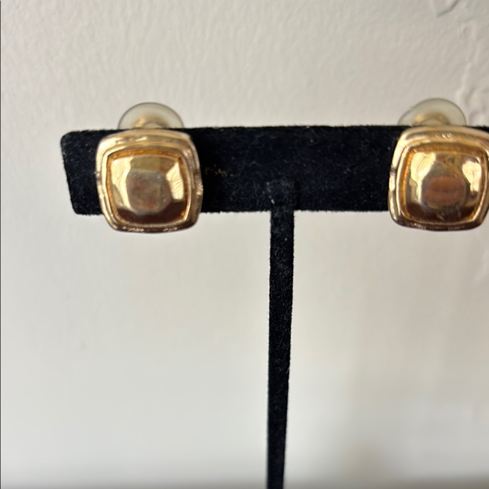 Gold Square Stud Earrings